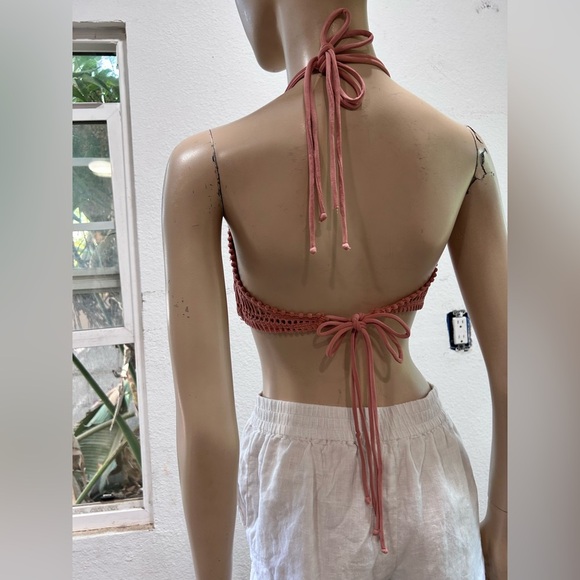 Robin Piccone Dusty Pink Crochet Bandeau - Picture 13 of 16